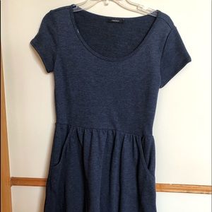 Forever 21 Skater Dress with Pockets Navy Blue